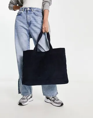 Accessorize cord shopper tote bag in navy