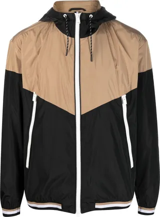 Panelled Hooded Bomber Jacket