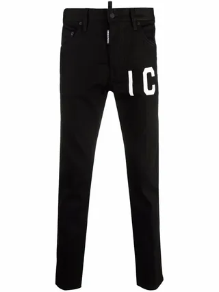 Icon logo-print skinny jeans