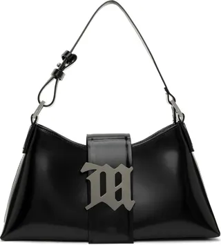 MISBHV Black Medium Leather Shoulder Bag