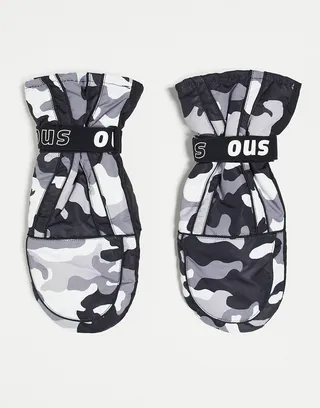 Topshop Sno ski mittens in gray