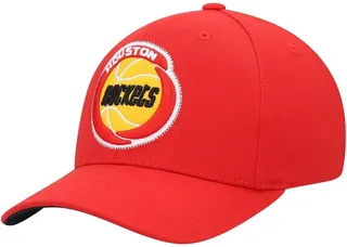Men's Mitchell & Ness Red Houston Rockets Hardwood Classics Zigm Zagm Redline Snapback Hat