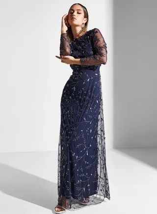 Embellished Crew Neck Dress