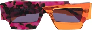 Two-Tone Rectangle Sunglasses