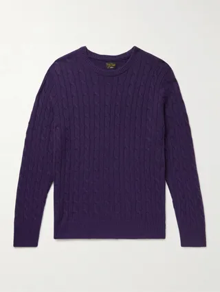 Slim-Fit Cable-Knit Cashmere Sweater