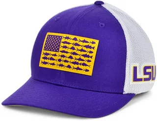 Columbia Lsu Tigers Pfg Fish Flag Stretch-fitted Cap