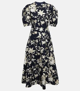 Kira floral embroidered midi dress