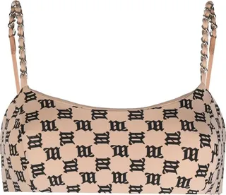 Monogram-Print Bikini Top