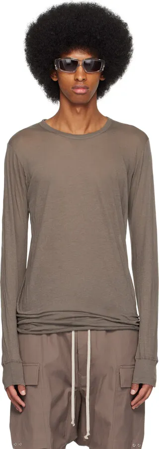 Rick Owens Gray Basic Long Sleeve T-Shirt