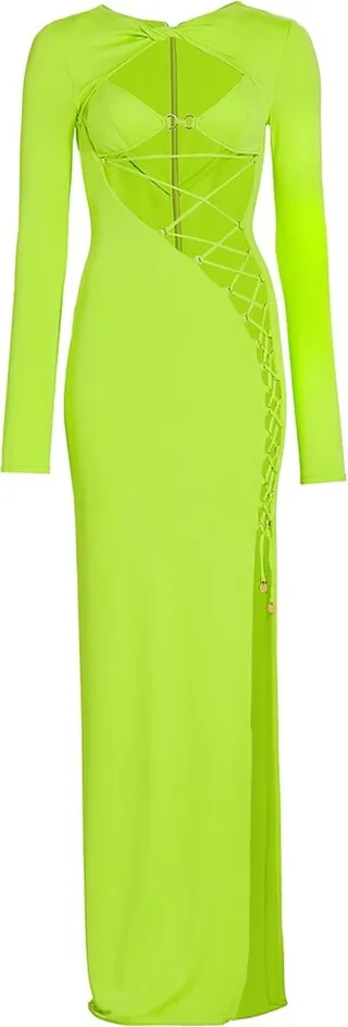 Blink Lace-Up Column Gown