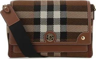 Burberry Note Check-Printed Crossbody Bag