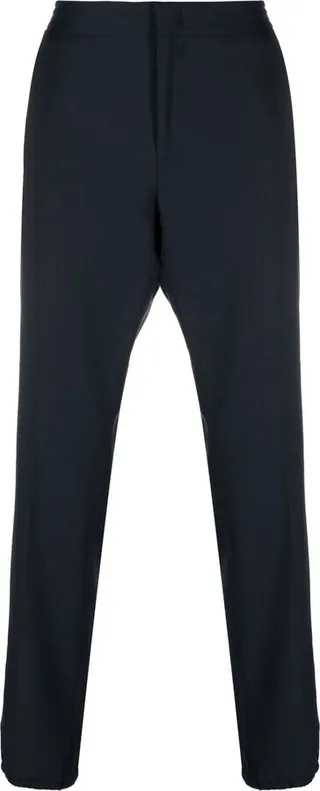 Elasticated Waist Tapered-Leg Trousers