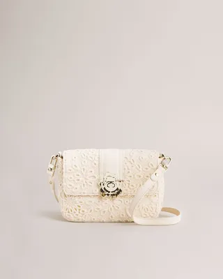 Magnolia Lace Crossbody Bag in Ivory