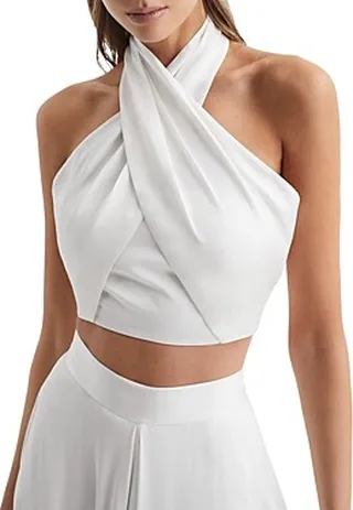 Reiss Ruby Halter Crop Top