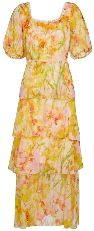 Floral chiffon maxi dress