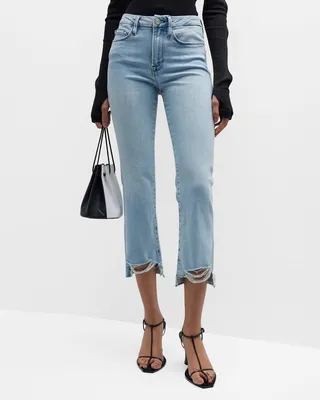 Le Crop Mini Boot Step Fray Jeans