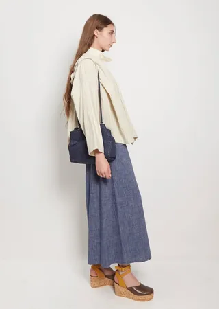 Woven Leather Pouch Bag