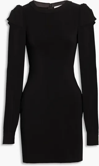 Lola silk chiffon-paneled ponte mini dress