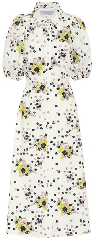 Floral cotton poplin shirt dress