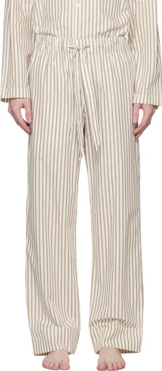 Tekla Off-White Striped Pyjama Pant
