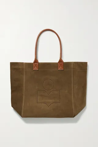 Isabel Marant - Yenky Leather-trimmed Suede Tote - Green