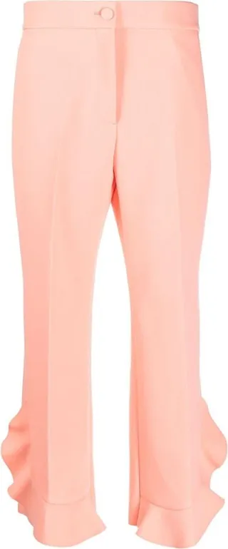 Ruffled Cropped Trousers