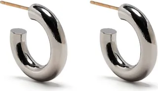 Silver-Plated Half-Hoop Earrings