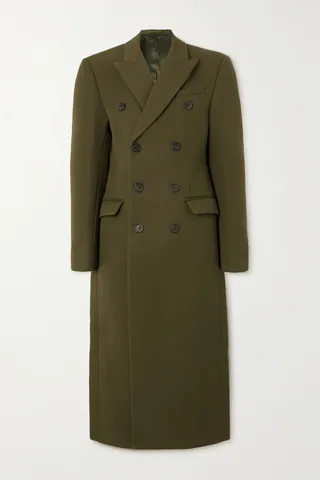 WARDROBE.NYC - Double-breasted Merino Wool-twill Coat - Green