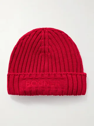 Conrad Logo-Embroidered Ribbed Virgin Wool-Blend Beanie
