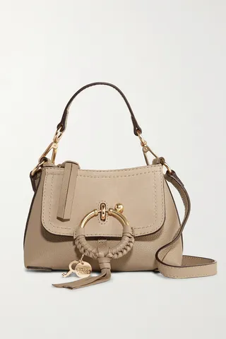 See By Chloé - Joan Mini Textured-leather And Suede Shoulder Bag - Gray