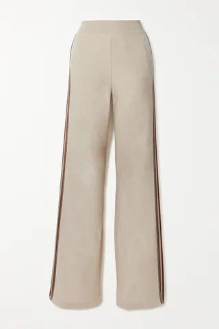 Loro Piana - The Suitcase Stripe Webbing-trimmed Cashmere Track Pants - Neutrals