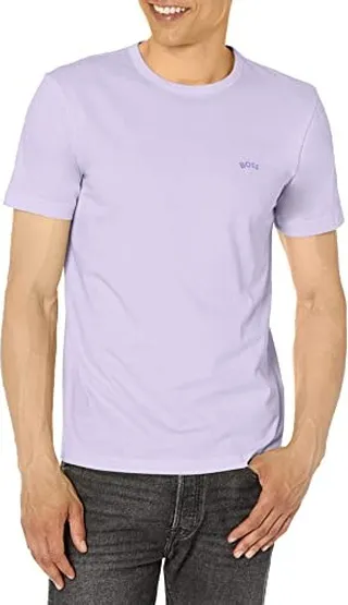 BOSS Men's Contrast Curve Logo Short-Sleeve Cotton T-Shirt