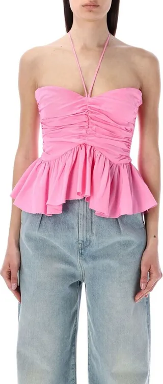 MSGM Ruched Halterneck Top