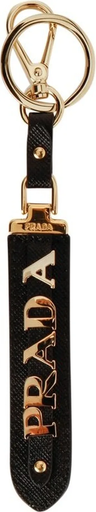 Prada Saffiano Logo Plaque Key Ring