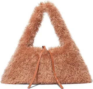 Faux Shearling Hobo Tote