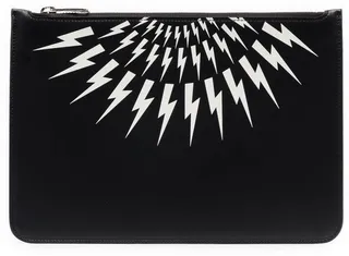 Thunderbolt leather clutch bag