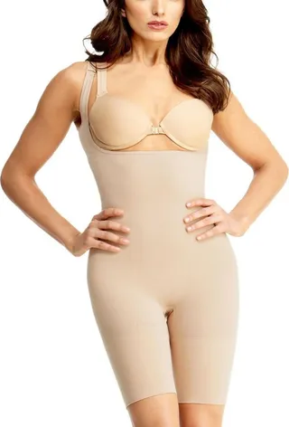 MeMoi Women's Braless Smoothing High Back Shaping Bodysuit