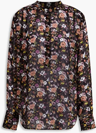 Corrine floral-print crepe blouse
