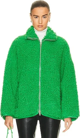STAND STUDIO Azalea Faux Fur Jacket in Green