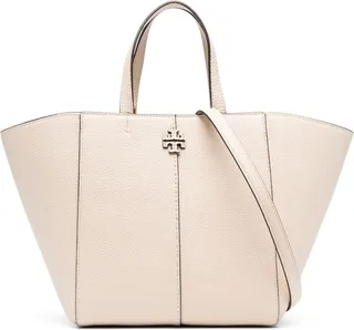 Logo-Patch Leather Tote Bag