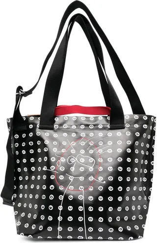 Graphic-Print Leather Tote Bag