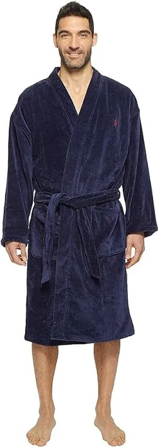 Polo Ralph Lauren Terry Shawl Robe (Navy) Men's Robe