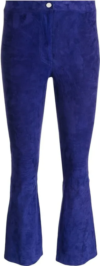 High-Waisted Cropped Leather Trousers