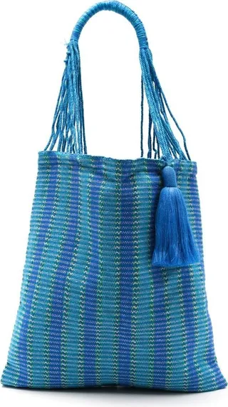 Bianca striped woven shoulder bag