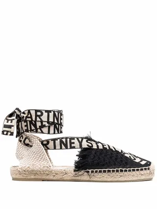 Gaia logo-trim lace-up espadrilles
