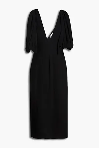 Norma draped crepe midi dress
