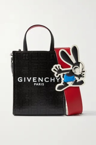 Givenchy - + Disney G-tote Oswald Mini Leather-trimmed Printed Coated-canvas Tote - Black