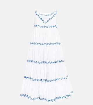 Katrina embroidered poplin midi dress