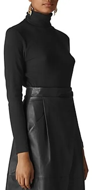 Whistles Essential Turtleneck Ribbed Top