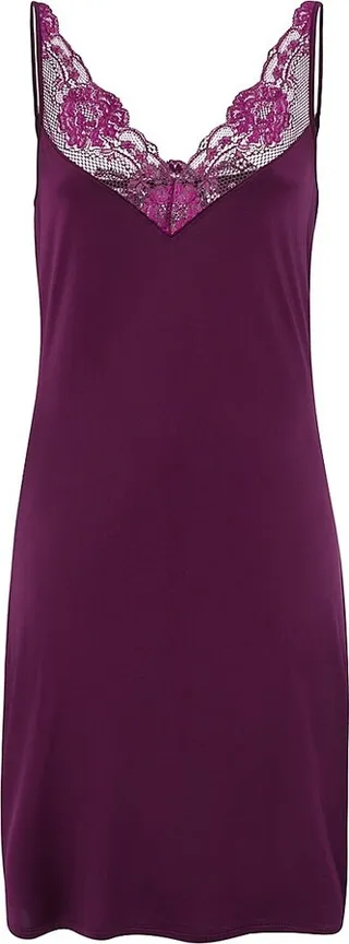 Sleeveless Lace-Embellished Nightgown